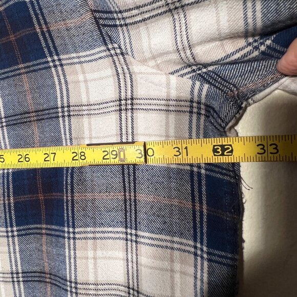 HB Harbor Bay Men's 3XLT Flannel Shirt Long Sleeve Blue Plaid Button-Down Cotton - Picture 9 of 16